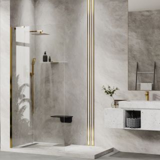 Душевая перегородка Wasserkraft Aisch 90см золото 55W39